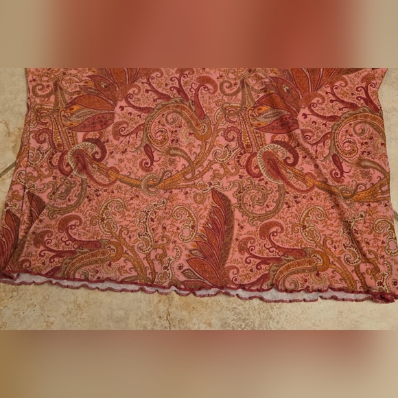 St. John's Bay Pink and Brown Paisley Short Sleeve Top Size L - Picture 3 of 7
